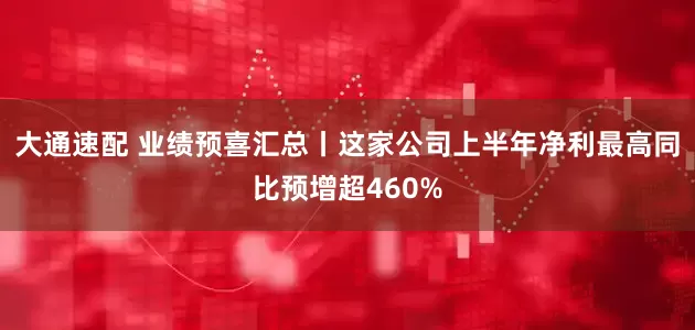 大通速配 业绩预喜汇总丨这家公司上半年净利最高同比预增超460%