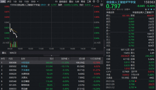 长宏策略 光模块双雄领跌超9%，高“光”创业板人工智能ETF下探逾5%，后市怎么看？三重逻辑下，机构继续看多